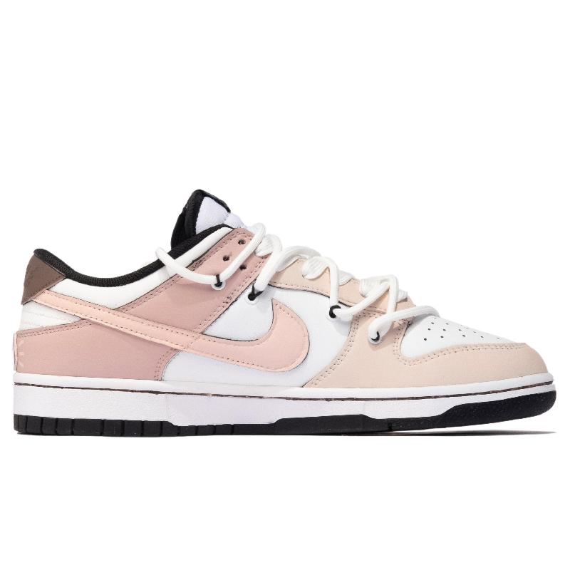 [Custom Pink Pixel]  Dunk Skateboarding Shoes Women's Low-top Black/pink/white