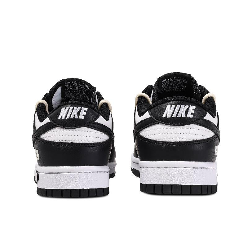 [Custom Crack]  Dunk Skateboarding Shoes Unisex Low-top Black/white/pink