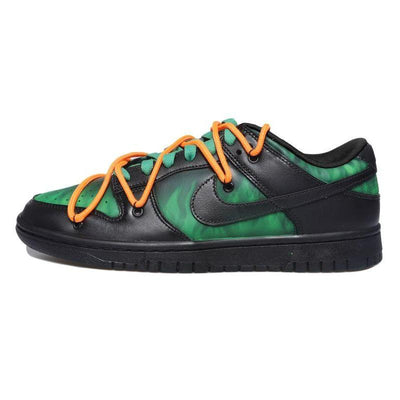 [Custom Luminous flame female S-BOX]  Dunk Skateboarding Shoes Women's Low-top Black/Green