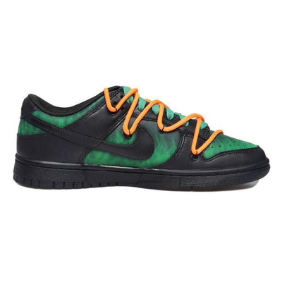 [Custom Luminous flame female S-BOX]  Dunk Skateboarding Shoes Women's Low-top Black/Green