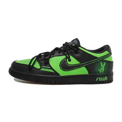 [Custom Functional Rabbit Girl S-BOX]  Dunk Skateboarding Shoes Women's Low-top Black/Green