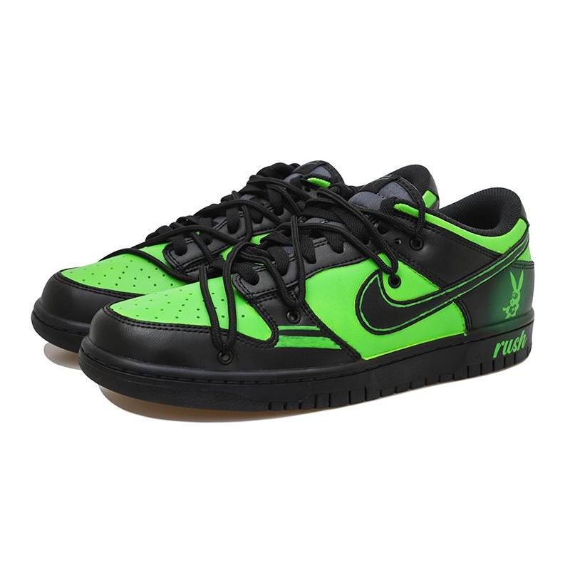 [Custom Functional Rabbit Girl S-BOX]  Dunk Skateboarding Shoes Women's Low-top Black/Green