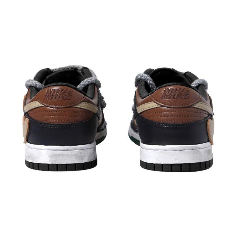 [Custom Pasted heart-shaped female S-BOX]  Dunk Skateboarding Shoes Women's Low-top Brown/Black