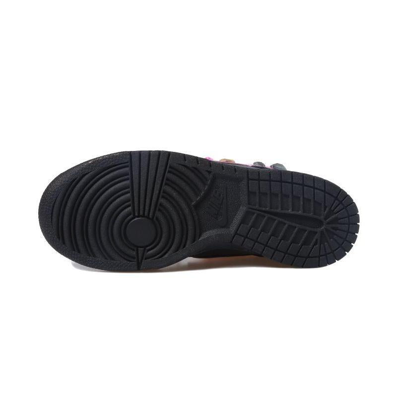 [Custom Black and pink gemstone female]  Dunk Skateboarding Shoes Women's Low-top Black/powder
