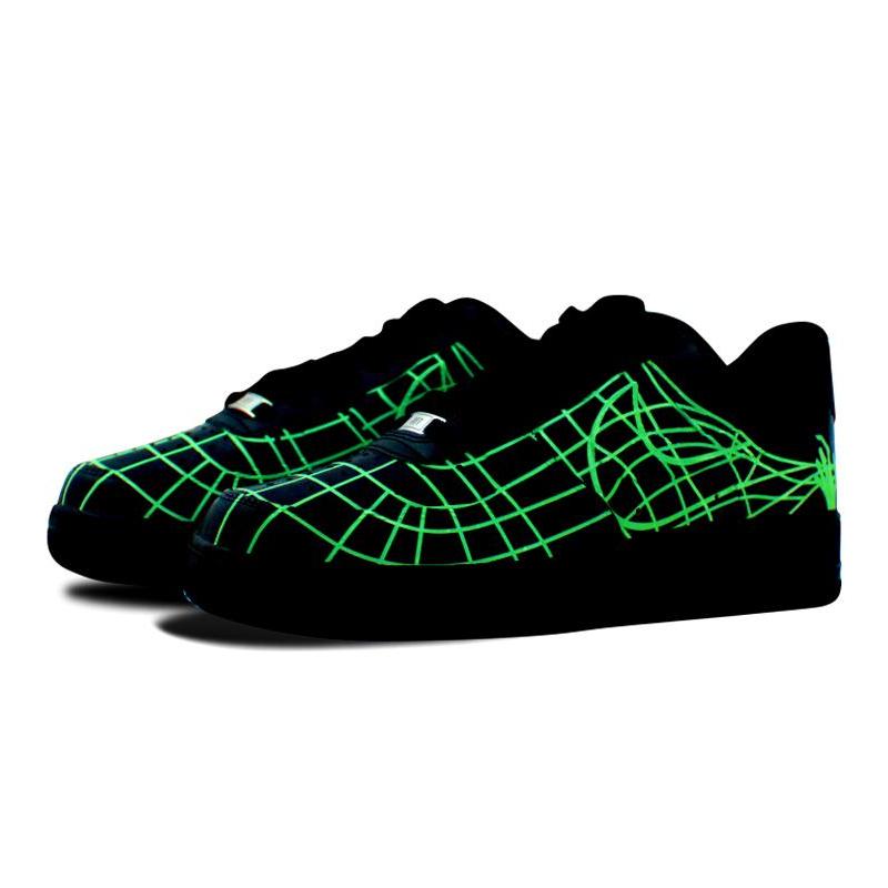 [Custom Three men's and women's hand-painted glow-in-the-dark designs]  Air Force 1 Skateboarding Shoes Unisex
