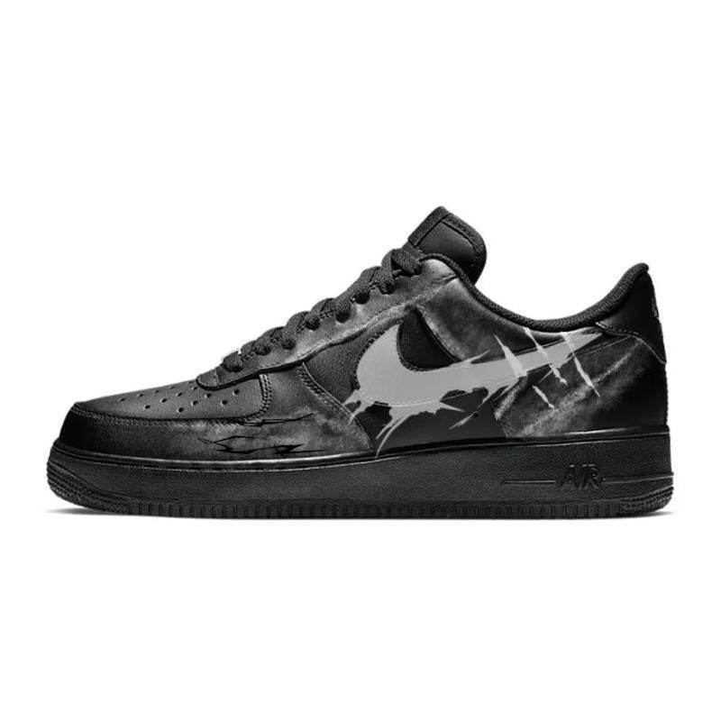 [Custom Aged lightning]  Air Force 1 Skateboarding Shoes Unisex Low-top White/black