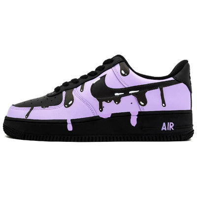 [Custom Dissolved ink electric light purple]  Air Force 1 Skateboarding Shoes Unisex Low-top Purple