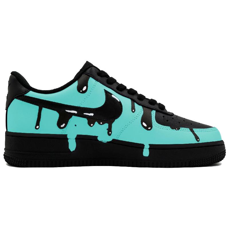 [Custom Dissolved ink electric light green]  Air Force 1 Skateboarding Shoes Unisex