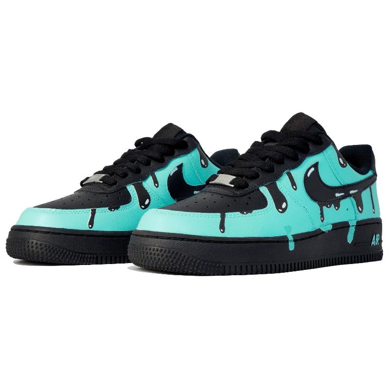 [Custom Dissolved ink electric light green]  Air Force 1 Skateboarding Shoes Unisex