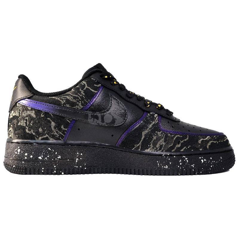 [Custom H ō]  Air Force 1 Skateboard Shoes Unisex Low-Top Gold/Black