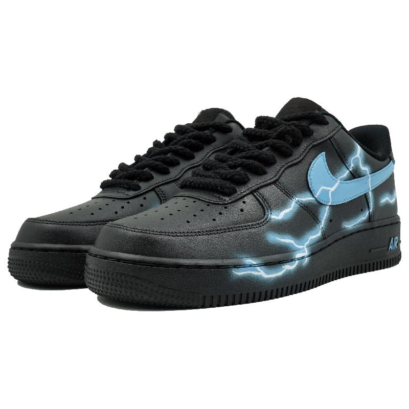 [Custom Blue electric light]  Air Force 1 Skateboarding Shoes Unisex