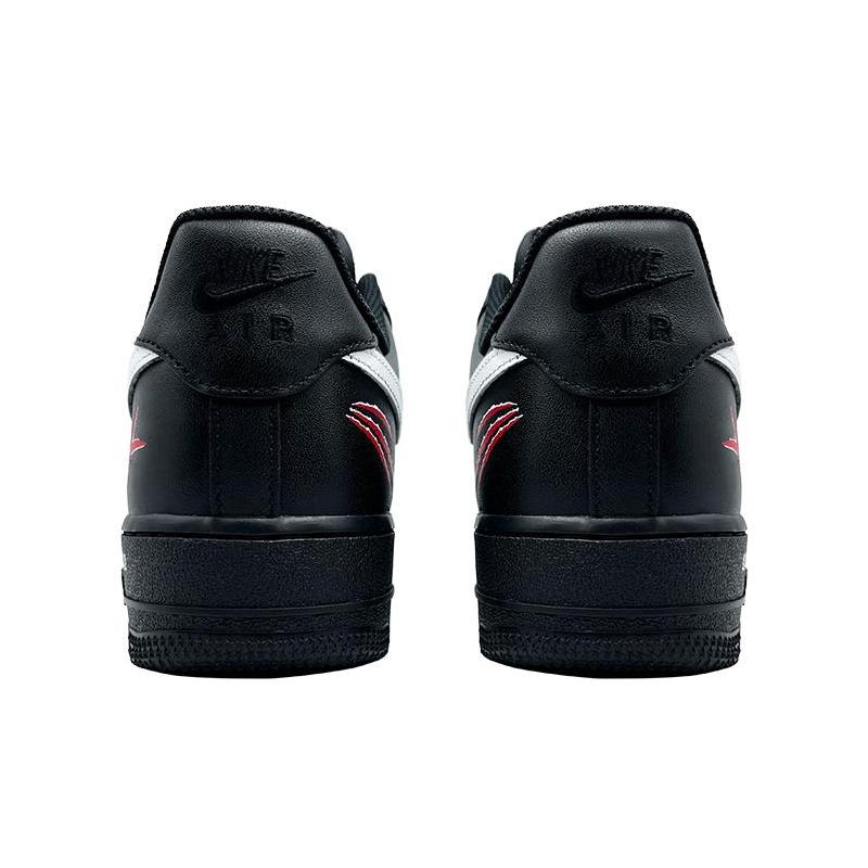 [Custom Black Wolf claws for men and women]  Air Force 1 Skateboarding Shoes Unisex Low-top Black/white