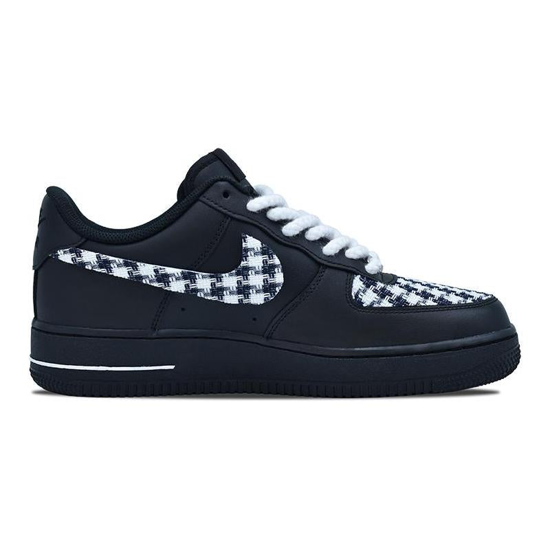 [Custom Black and white forbidden zone for both men and women]  Air Force 1 Skateboarding Shoes Unisex Low-top Black/white