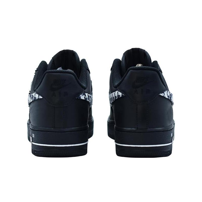 [Custom Black and white forbidden zone for both men and women]  Air Force 1 Skateboarding Shoes Unisex Low-top Black/white