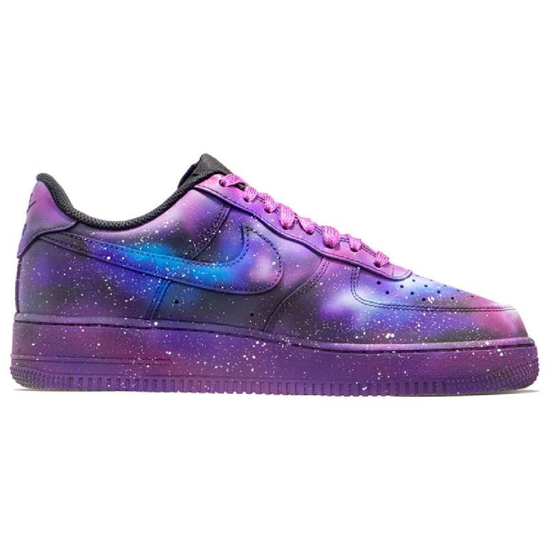 [Custom Dream Space]  Air Force 1 Skateboard Shoes Unisex Low-Top Purple/Blue/White