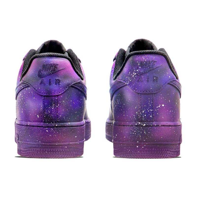 [Custom Dream Space]  Air Force 1 Skateboard Shoes Unisex Low-Top Purple/Blue/White