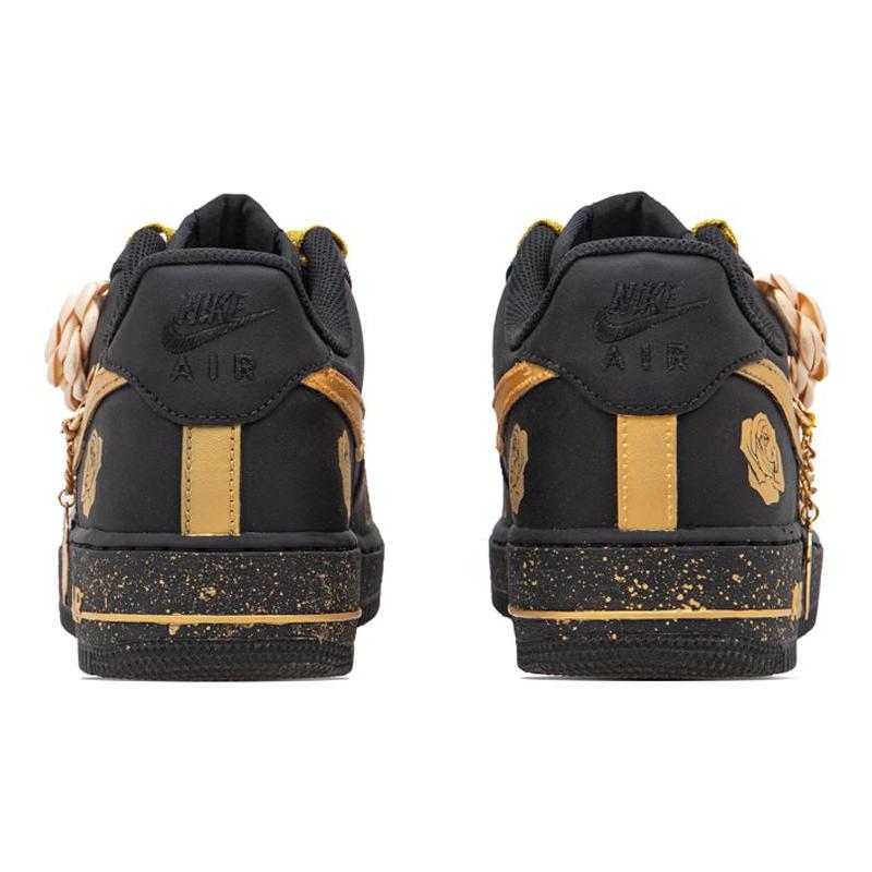 [Custom Black gold rose]  Air Force 1 Skateboarding Shoes Men