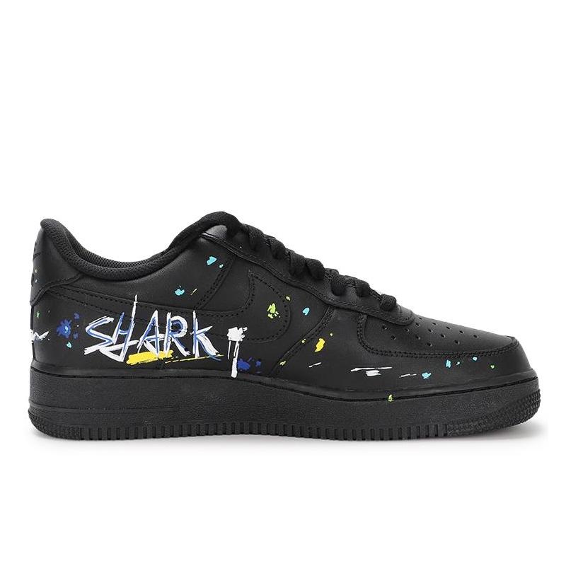 [Custom VAM Darth Vader Shark]  Air Force 1 Skateboard Shoes Unisex Low-Top Gold