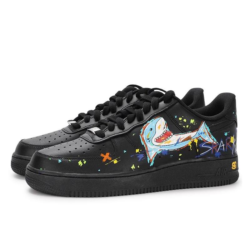 [Custom VAM Darth Vader Shark]  Air Force 1 Skateboard Shoes Unisex Low-Top Gold