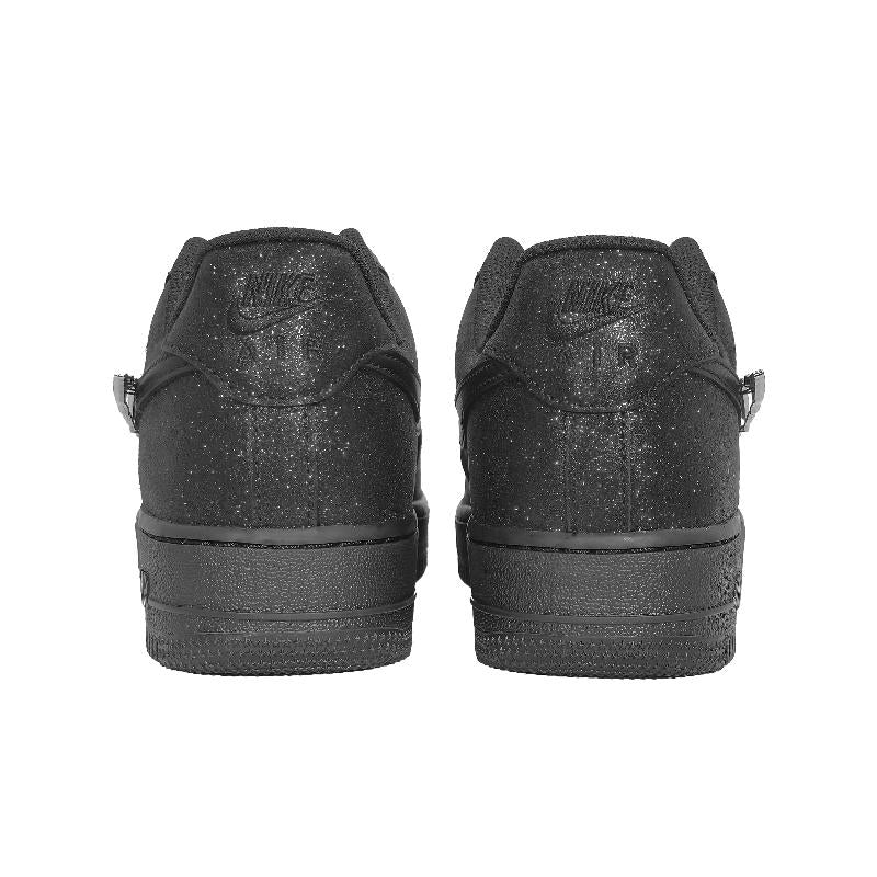 [Custom A man with silver wings and a starry sky]  Air Force 1 Skateboard Shoes Unisex Low-Top Black/Silver