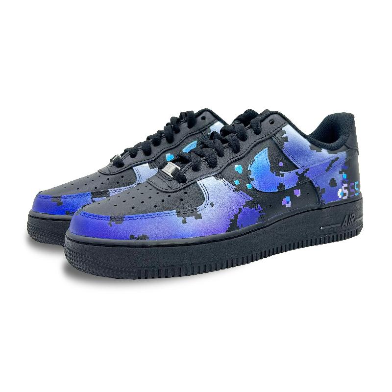 [Custom Male pixel Galaxy]  Air Force 1 Skateboarding Shoes Men