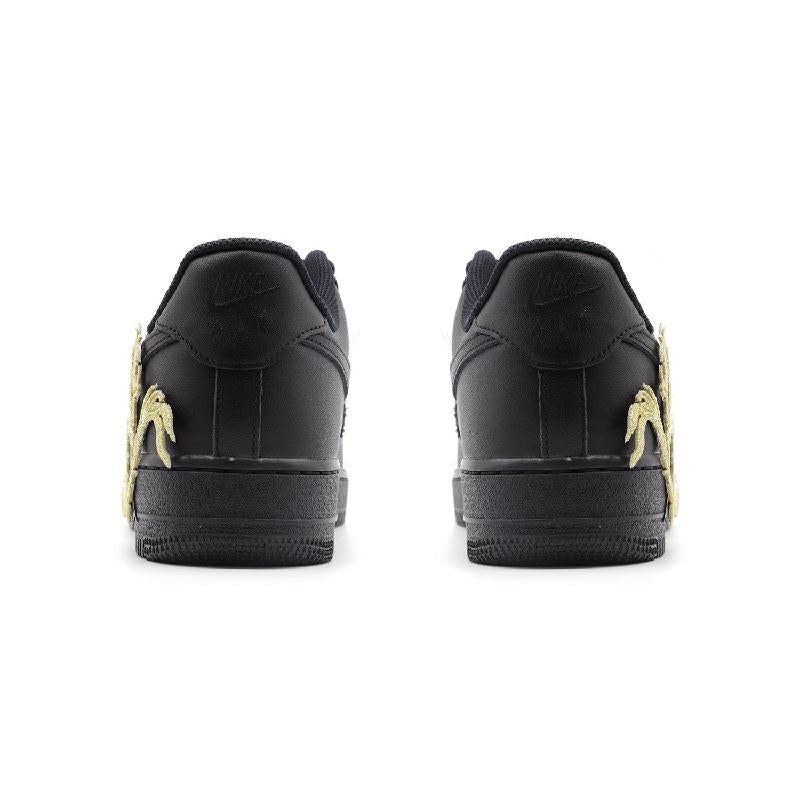 [Custom Golden Dragon]  Air Force 1 Skateboarding Shoes Unisex Low-top Black/gold