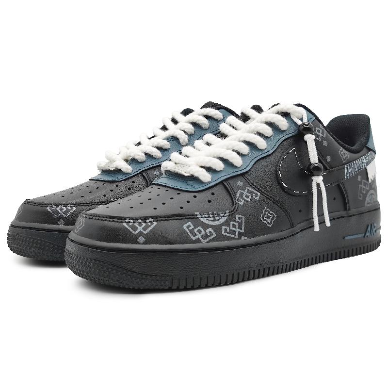 [Custom Men's Silk Road style]  Air Force 1 Skateboarding Shoes Men
