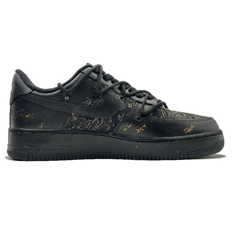 [Custom Black Myth Wukong]  Air Force 1 Skateboarding Shoes Unisex Low-top Black/yellow