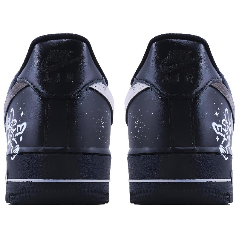 [Custom Wandering in the universe]  Air Force 1 Skateboard Shoes Unisex Low-Top Beige/Brown