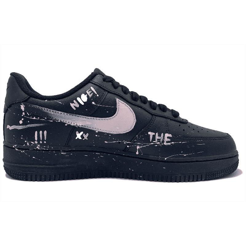 [Custom Pink Fin Night Shadow]  Air Force 1 Skateboard Shoes Unisex Low-Top Pink