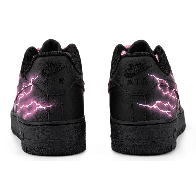 [Custom Flowing blue lightning]  Air Force 1 Skateboarding Shoes Unisex Low-top