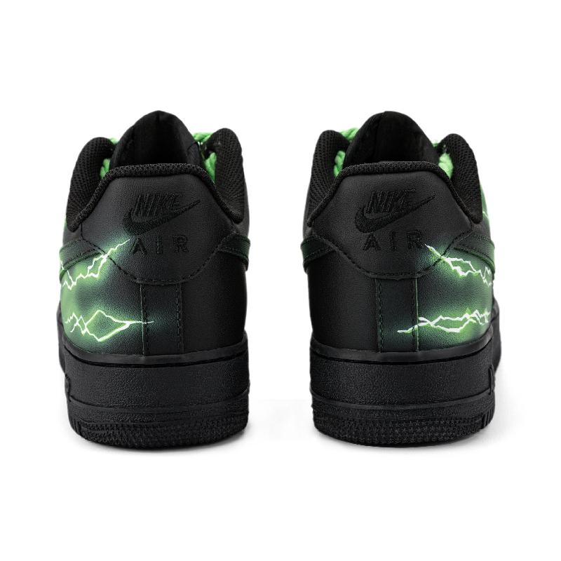 [Custom Flowing blue lightning]  Air Force 1 Skateboarding Shoes Unisex Low-top