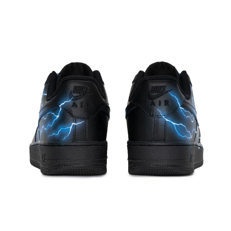 [Custom Flowing blue lightning]  Air Force 1 Skateboarding Shoes Unisex Low-top