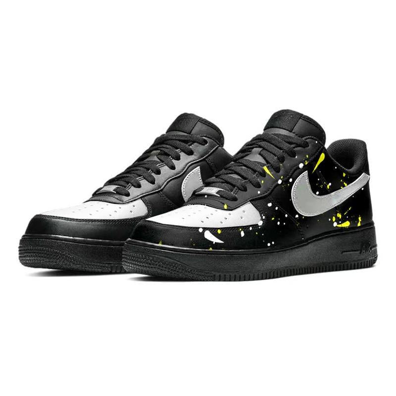 [Custom Manufacturing site]  Air Force 1 Skateboarding Shoes Unisex Low-top Black/white