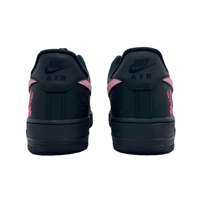 [Custom Pink ink raspberry]  Air Force 1 Skateboarding Shoes Men Low-top Black/pink