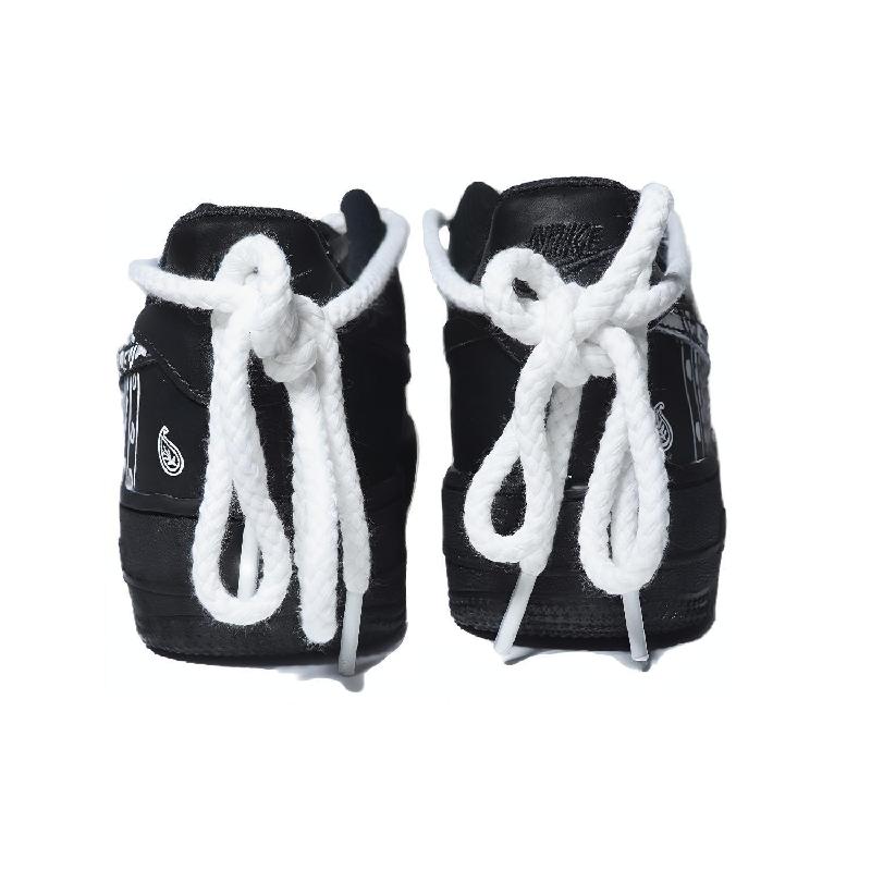 [Custom XR cashew flower QD]  Air Force 1 Skateboarding Shoes Men Low-top Black/white