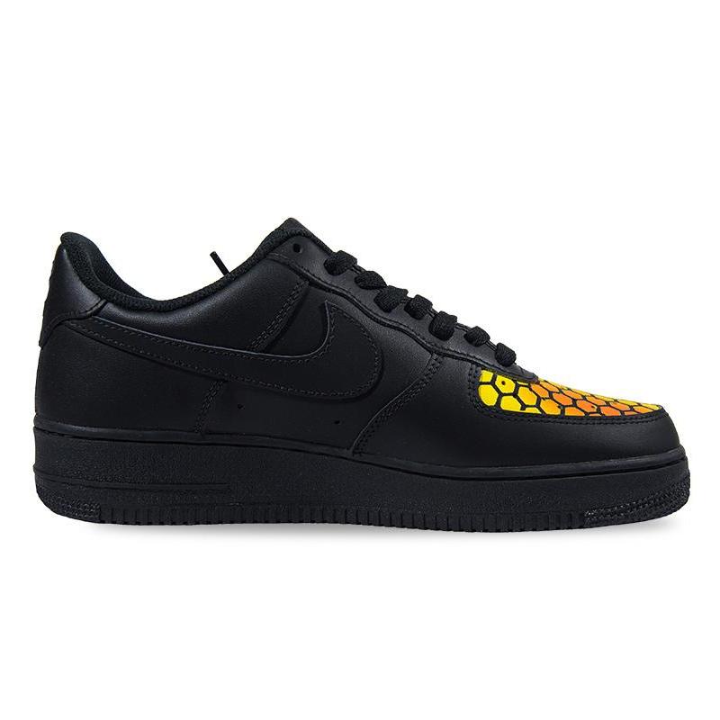 [Custom AF1 cellular]  Air Force 1 Skateboarding Shoes Men Low-top Black/yellow