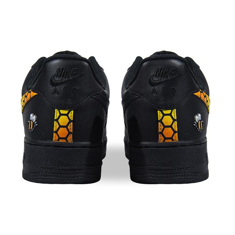 [Custom AF1 cellular]  Air Force 1 Skateboarding Shoes Men Low-top Black/yellow