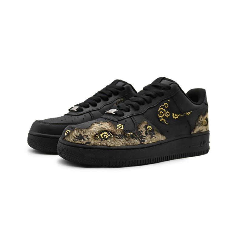 [Custom Black myth]  Air Force 1 Skateboard Shoes Unisex Low-Top Gold