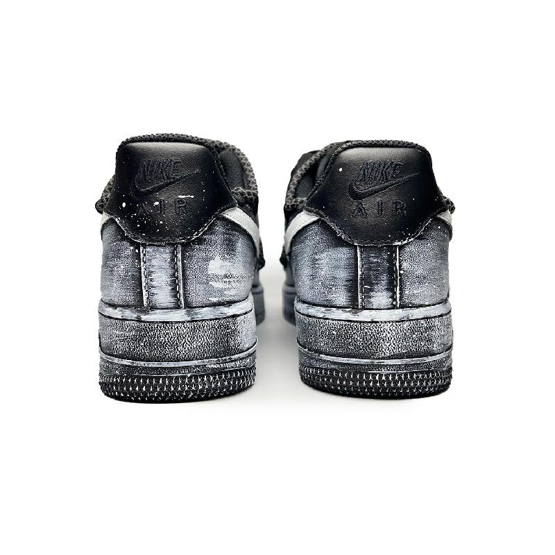 [Custom The male and female versions of the Magpie Bridge and the starry River]  Air Force 1 Skateboarding Shoes Unisex Low-top Black/white/gray