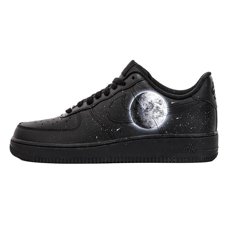 [Custom Cosmic Moon]  Air Force 1 Skateboarding Shoes Men Low-top Black/white