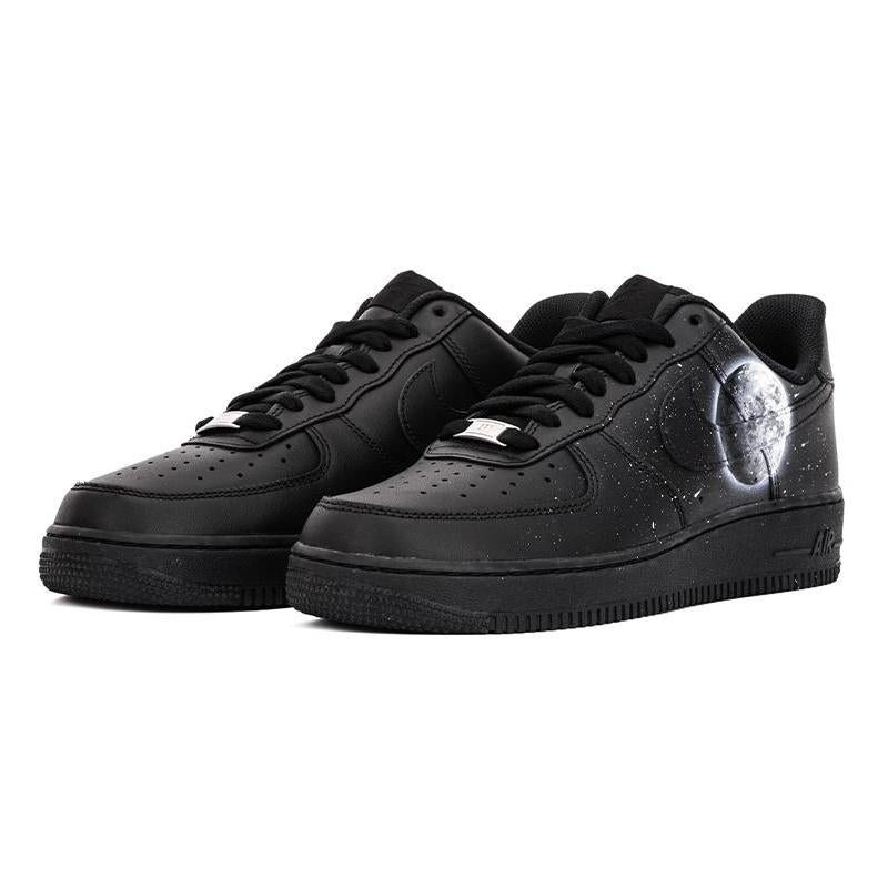 [Custom Cosmic Moon]  Air Force 1 Skateboarding Shoes Men Low-top Black/white