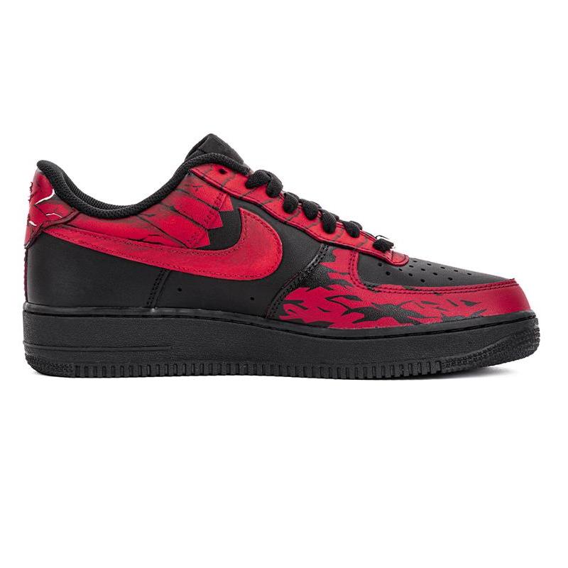 [Custom Male samurai of the Warring States period]  Air Force 1 Skateboarding Shoes Men Low-top Black/Red