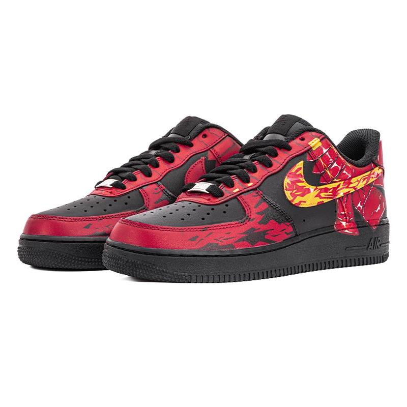 [Custom Male samurai of the Warring States period]  Air Force 1 Skateboarding Shoes Men Low-top Black/Red