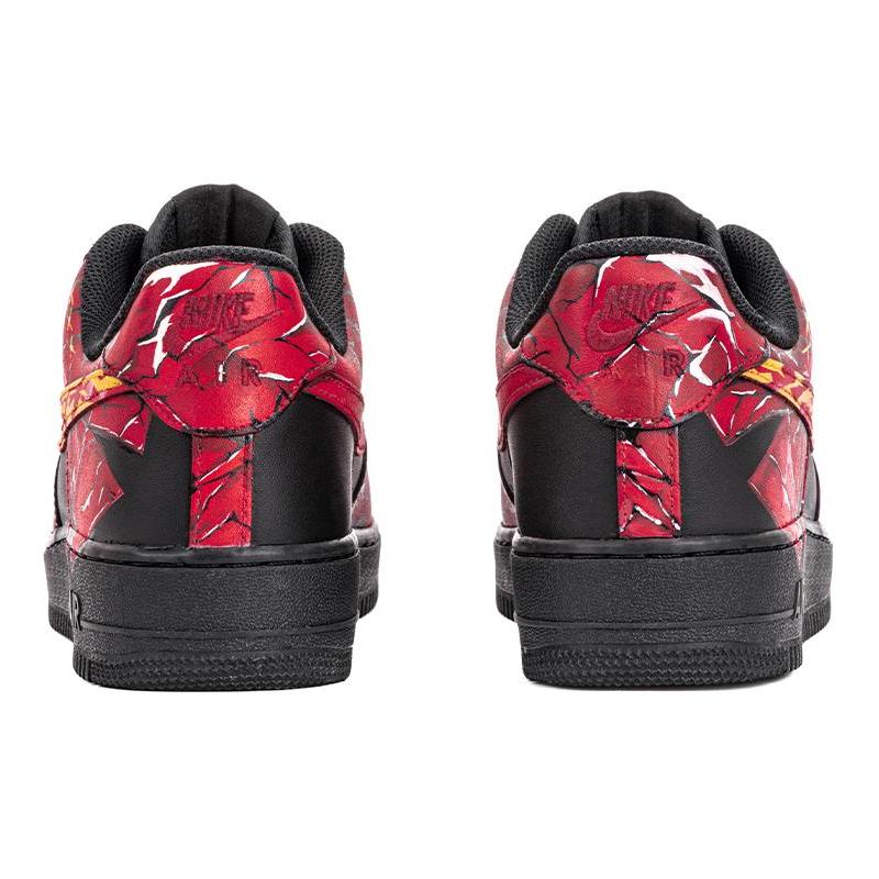 [Custom Male samurai of the Warring States period]  Air Force 1 Skateboarding Shoes Men Low-top Black/Red