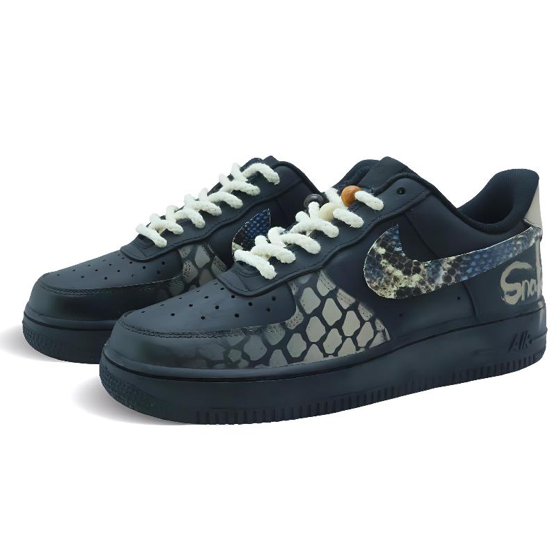 [Custom Candle Nine Yin]  Air Force 1 Skateboard Shoes Men Low-Top Gold