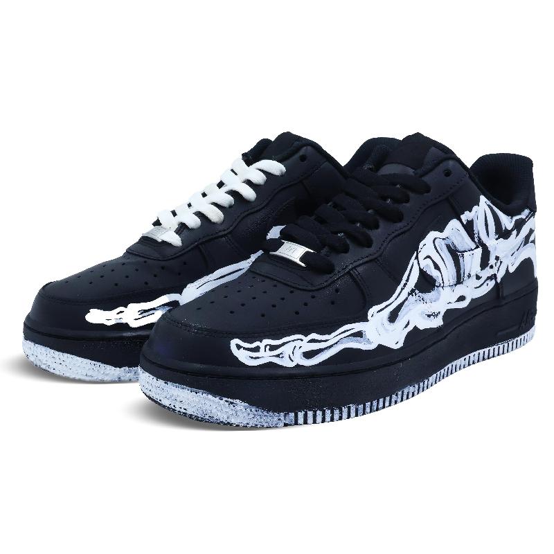 [Custom Psychic communication]  Air Force 1 Skateboard Shoes Men Low-Top Black/White