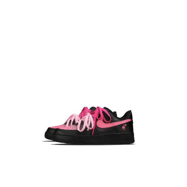 [Custom Men's and women's blackberry MUSES]  Air Force 1 Skateboard Shoes Unisex Low-Top Black, Pink
