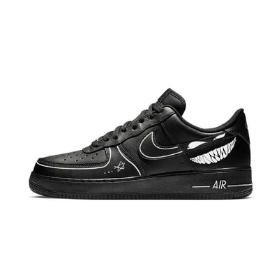 [Custom Dark Party]  Air Force 1 Skateboard Shoes Unisex Low-Top Black/White