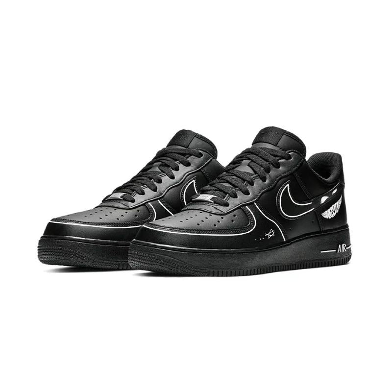 [Custom Dark Party]  Air Force 1 Skateboard Shoes Unisex Low-Top Black/White